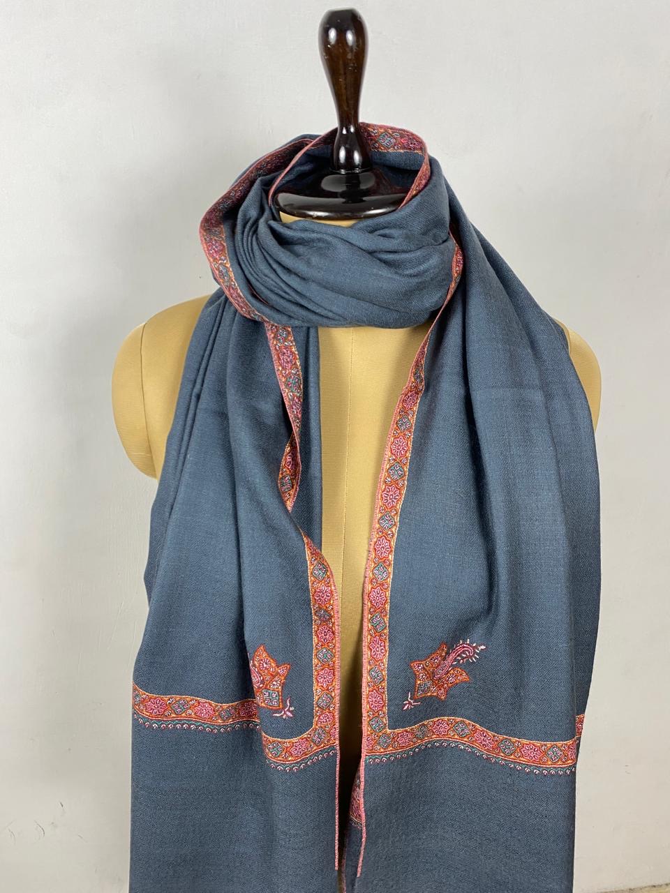 Small Border Work Pashmina Shawl